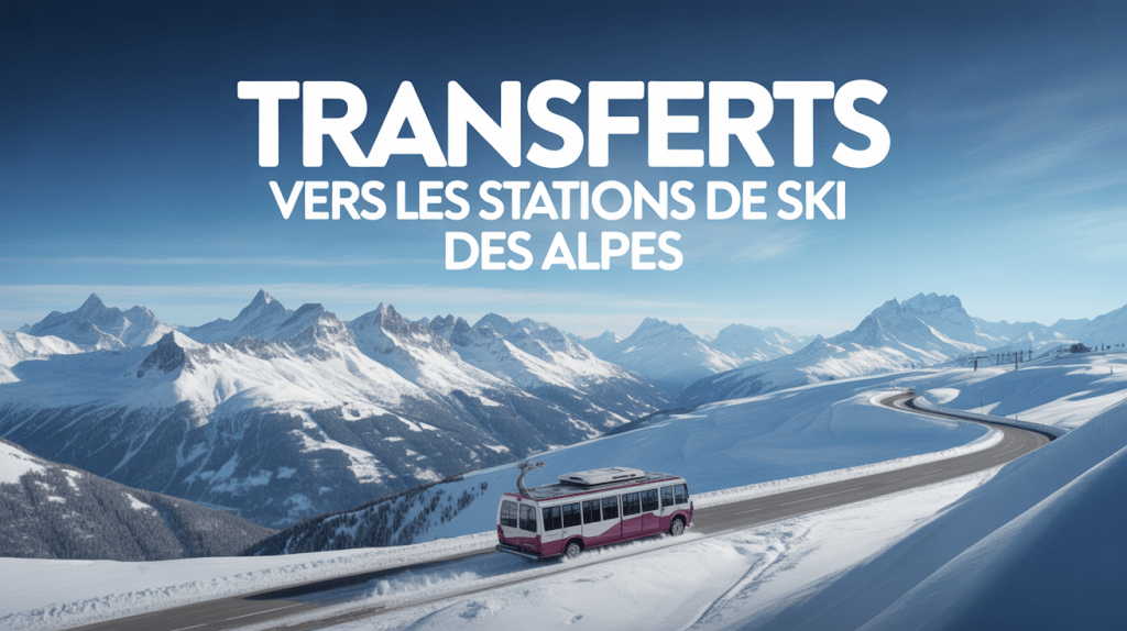 Navette de transfert dans les Alpes enneigées