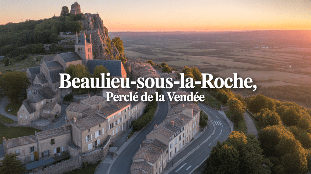 Vue aérienne de Beaulieu-sous-la-Roche, village vendéen