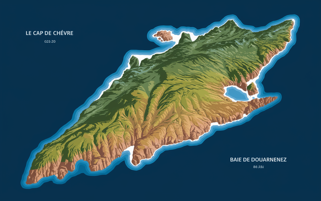Carte de la presqu'île de Crozon, Cap de la Chèvre