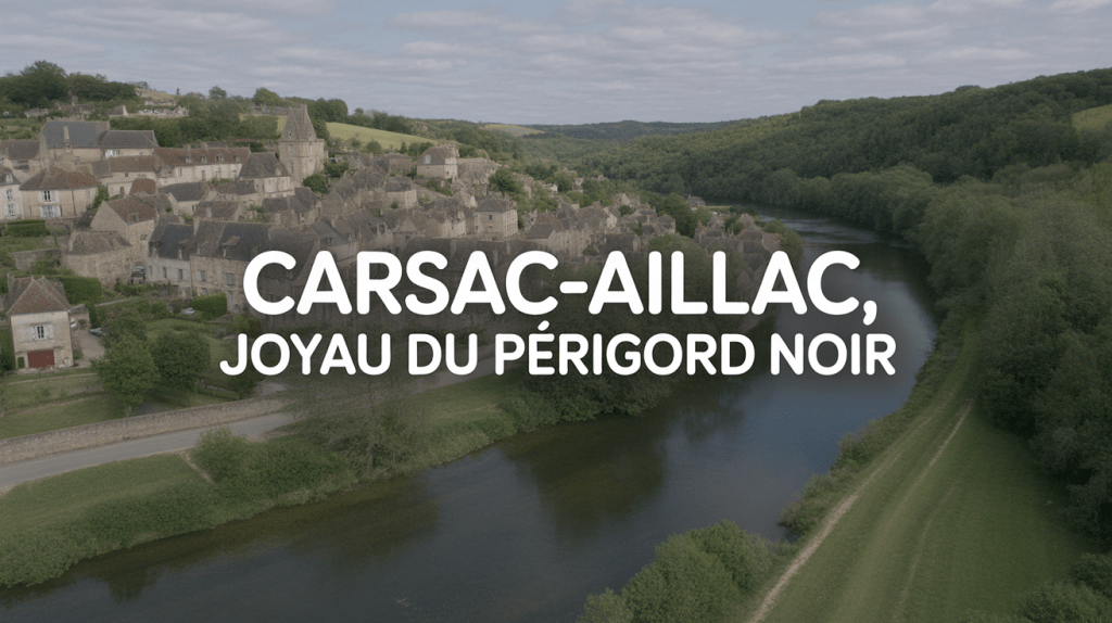 Vue aérienne de Carsac-Aillac, village pittoresque du Périgord