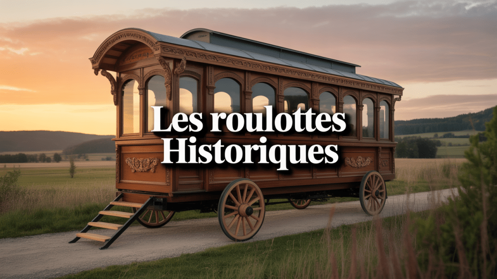 Roulotte traditionnelle vintage dans paysage rural