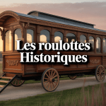 Roulotte traditionnelle vintage dans paysage rural