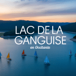 Vue panoramique du lac de la Ganguise avec voiliers