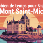 illustration stylisee chateau medieval mont saint michel