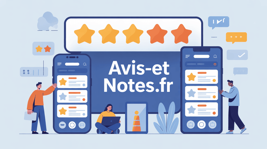 interface avis-et-notes.fr avec étoiles notes smartphones