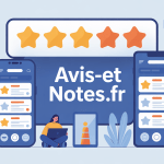 interface avis-et-notes.fr avec étoiles notes smartphones