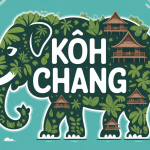 illustration ile koh chang forme elephant vue du ciel
