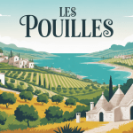 vue panoramique des pouilles en italie avec villages blancs et trulli
