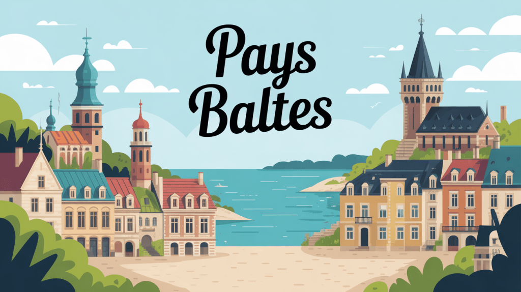 vue panoramique des pays baltes avec architecture médiévale et mer baltique