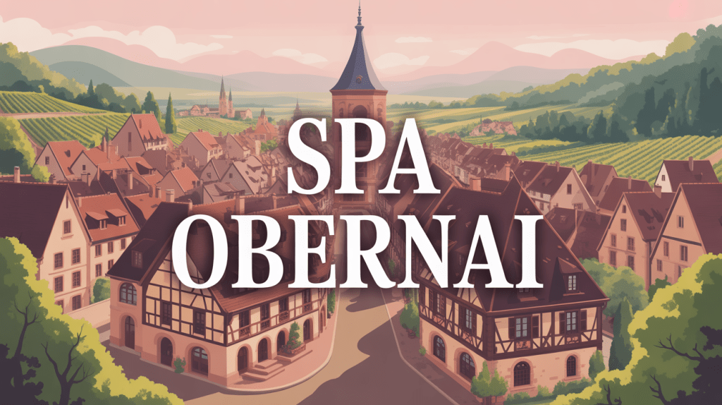 vue aerienne ville alsacienne spa obernai