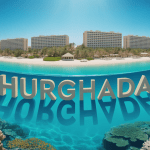 vue panoramique de la côte de Hurghada avec eaux turquoise et plages de sable blanc