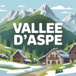 Panorama vallée d'aspe montagne avec village traditionnel