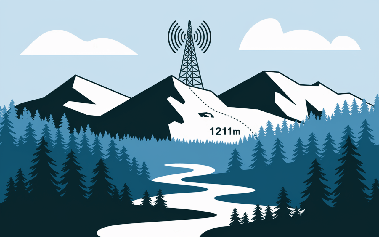 Antenne et sommets au Pic de Nore