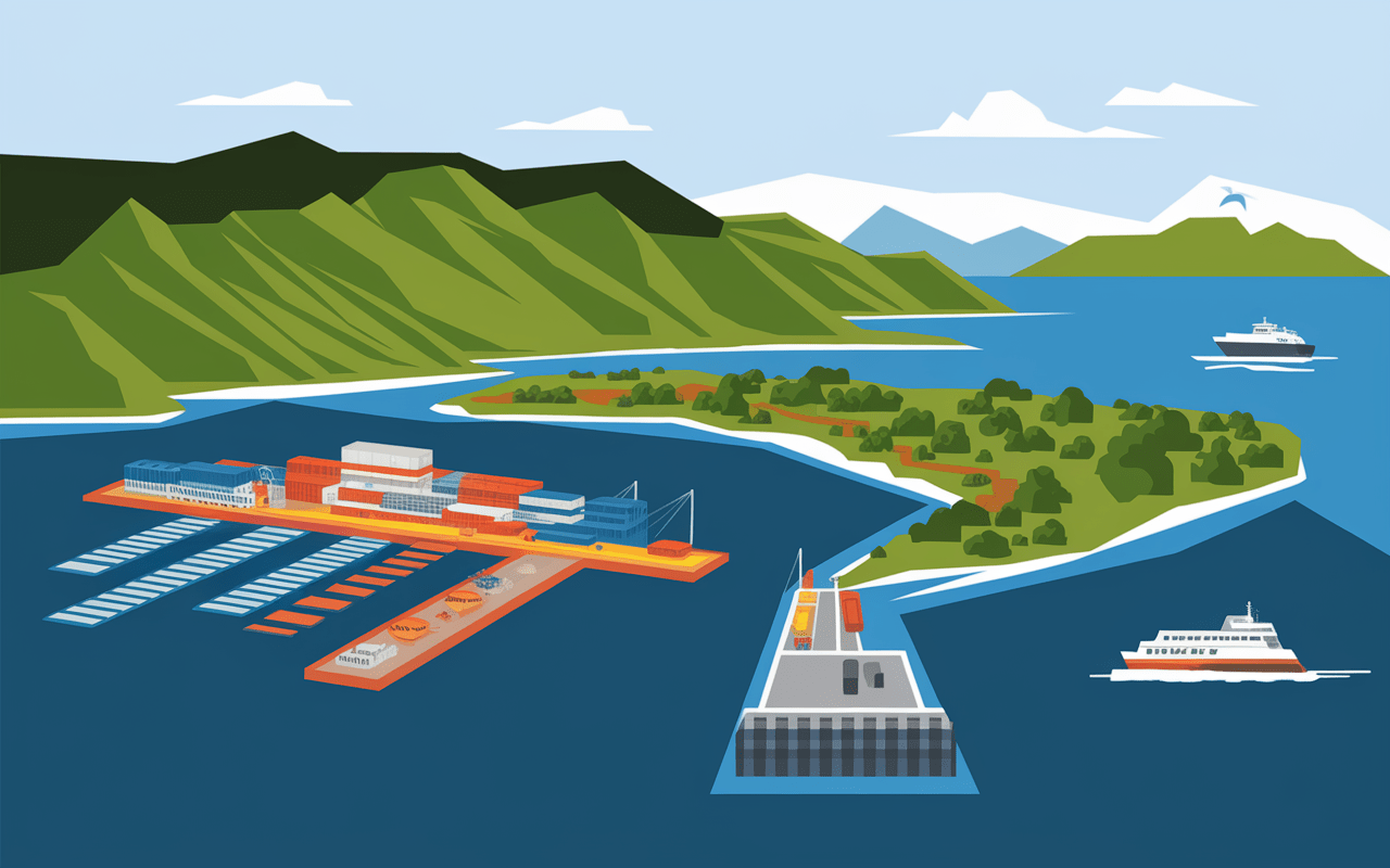 Carte de Messine détroit et ferries