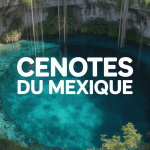 Vue aérienne d'un cenote mexique turquoise