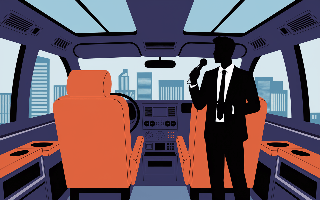 Intérieur autocar confortable guide professionnel