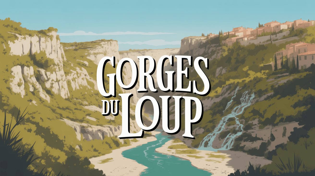 Canyon des gorges du Loup avec rivière et cascades