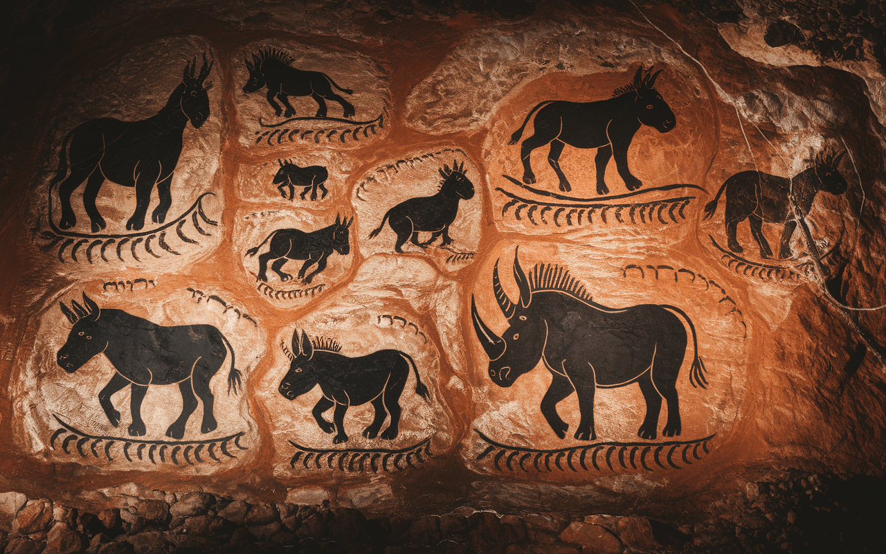 Peintures d'animaux préhistoriques dans la Grotte Chauvet 2