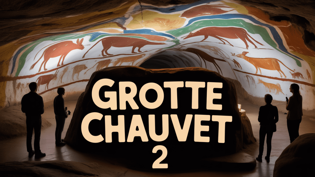 Grotte Chauvet 2 illuminée avec des peintures rupestres