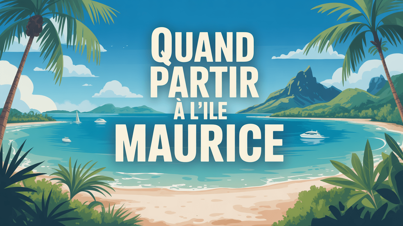 Illustration île Maurice panorama paradisiaque