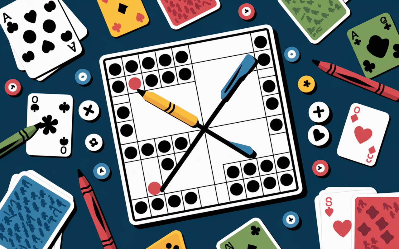 Plateau de jeu avec des éléments ludiques