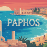 Vue panoramique de Paphos avec ruines antiques et plages