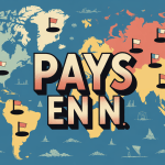 Mappemonde avec drapeaux et titre Pays en N