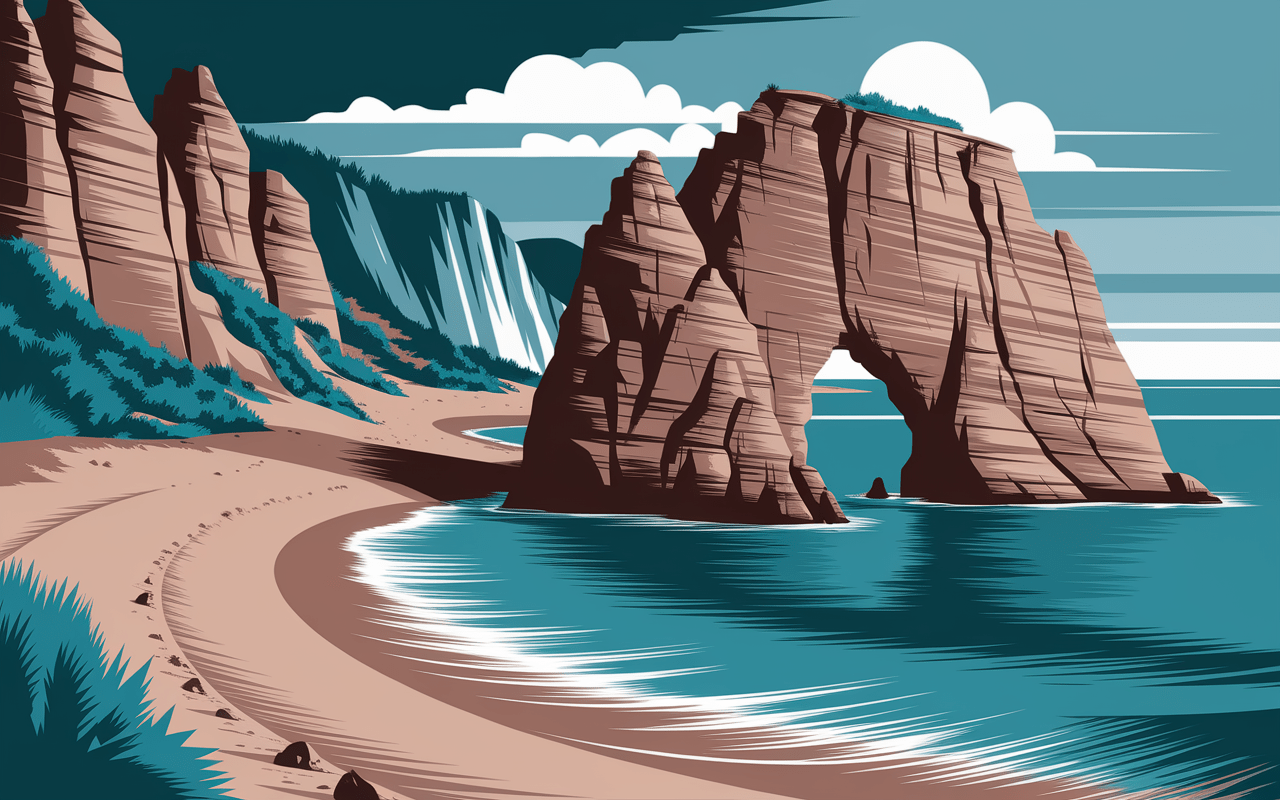 Illustration plages et grottes Carvoeiro