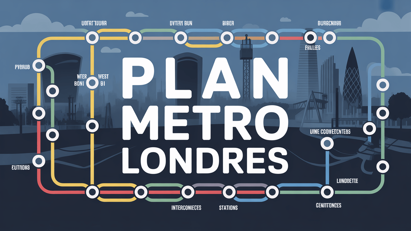 Illustration stylisée carte métro Londres