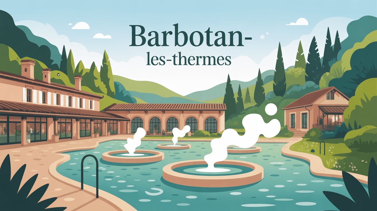 Vue de la station thermale Barbotan les Thermes