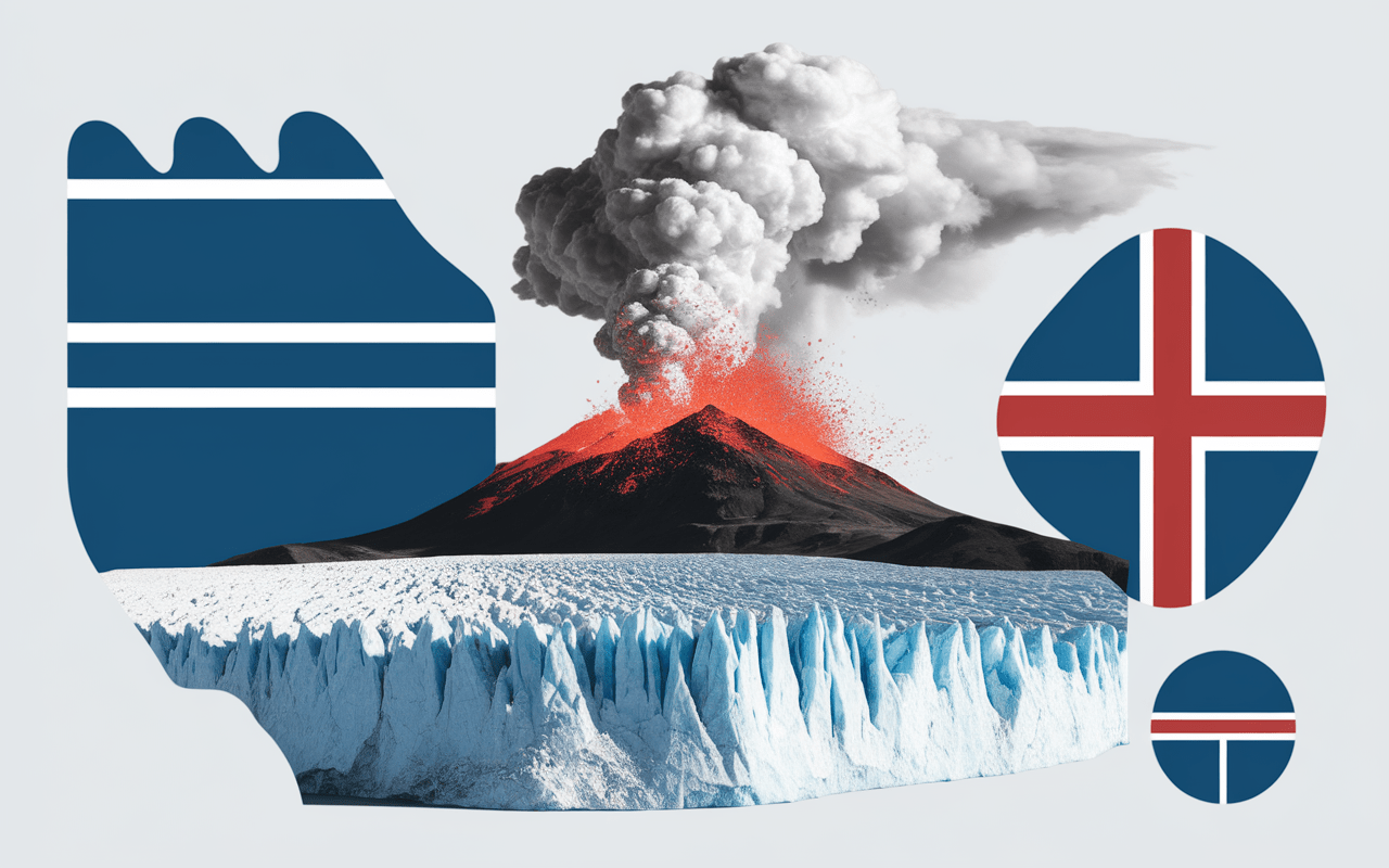 Symbolisme du drapeau islandais avec éléments naturels