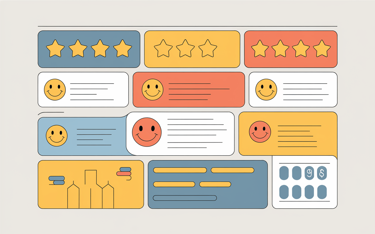Interface de notation Toocamp avec étoiles