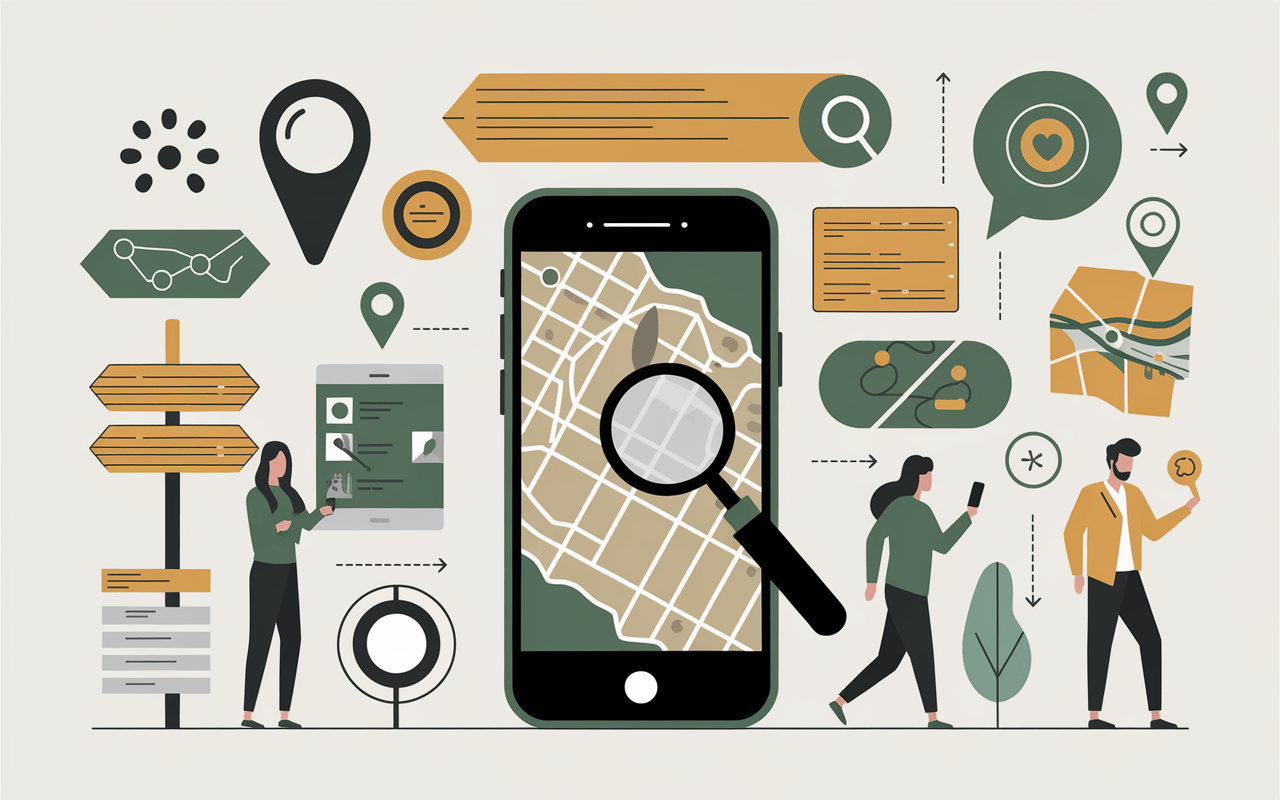 Recherche aire de pique nique sur smartphone et carte