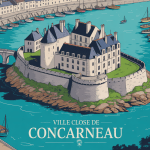 Vue aérienne de la ville close de Concarneau