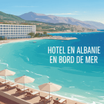hotel en albanie bord de mer panorama avec palmiers et mer