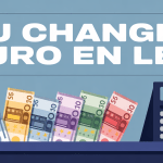 ou changer euro en lek illustration billets européens et albanais