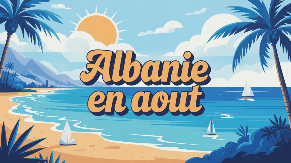 partir en albanie en aout illustration plage soleil