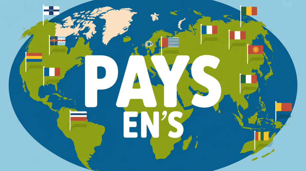 Carte monde drapeaux pays en s