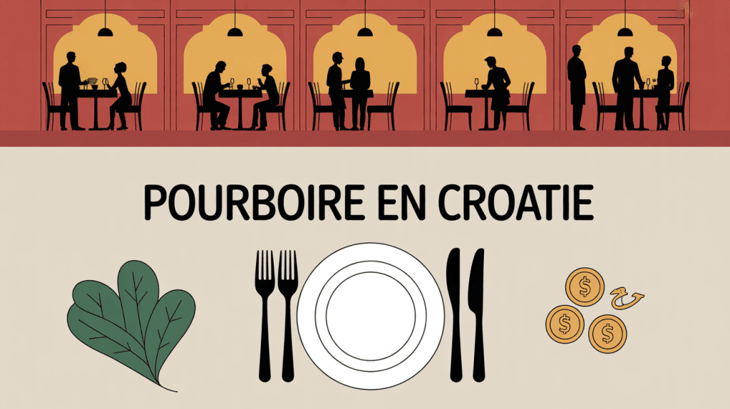illustration pourboire croatie table restaurant