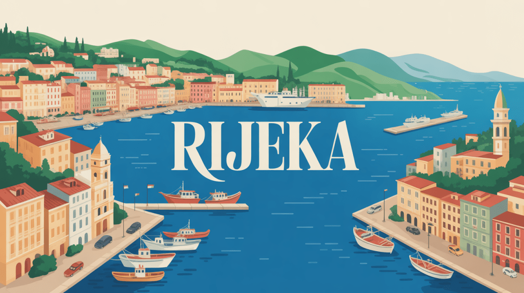vue panoramique port ville Rijeka Adriatique