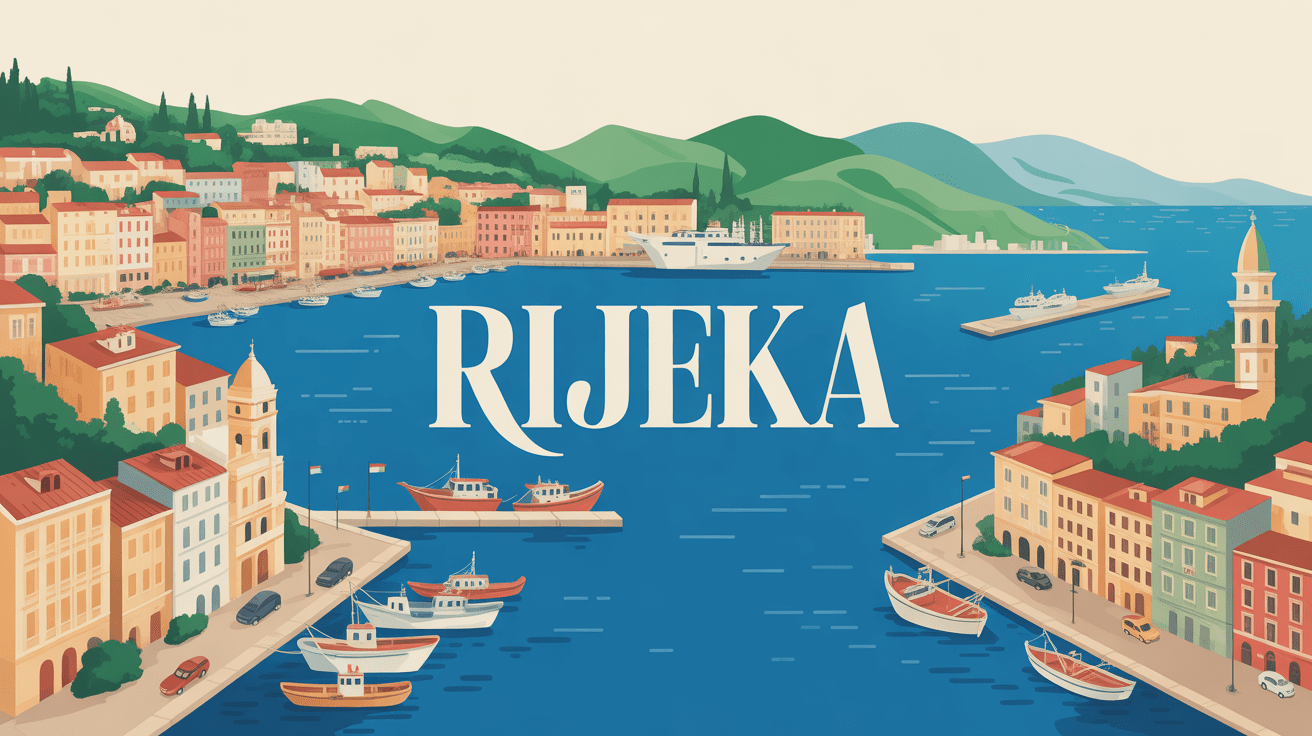 vue panoramique port ville Rijeka Adriatique