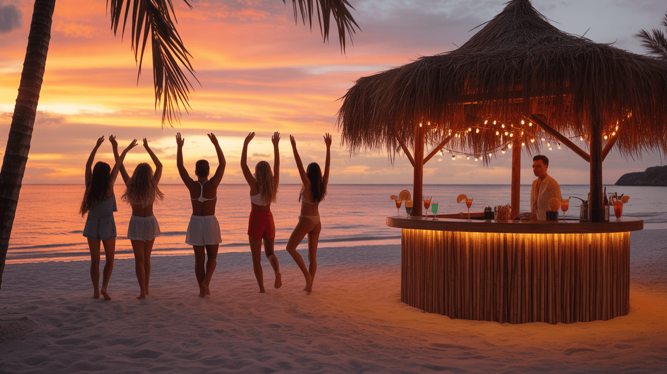 Ambiance conviviale playa del médano coucher de soleil