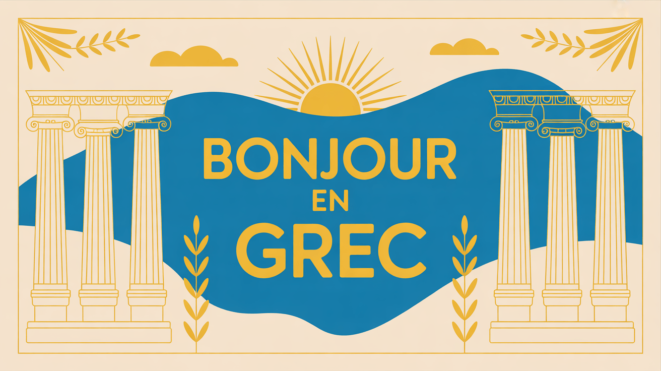 carte méditerranéenne stylisée bonjour grec