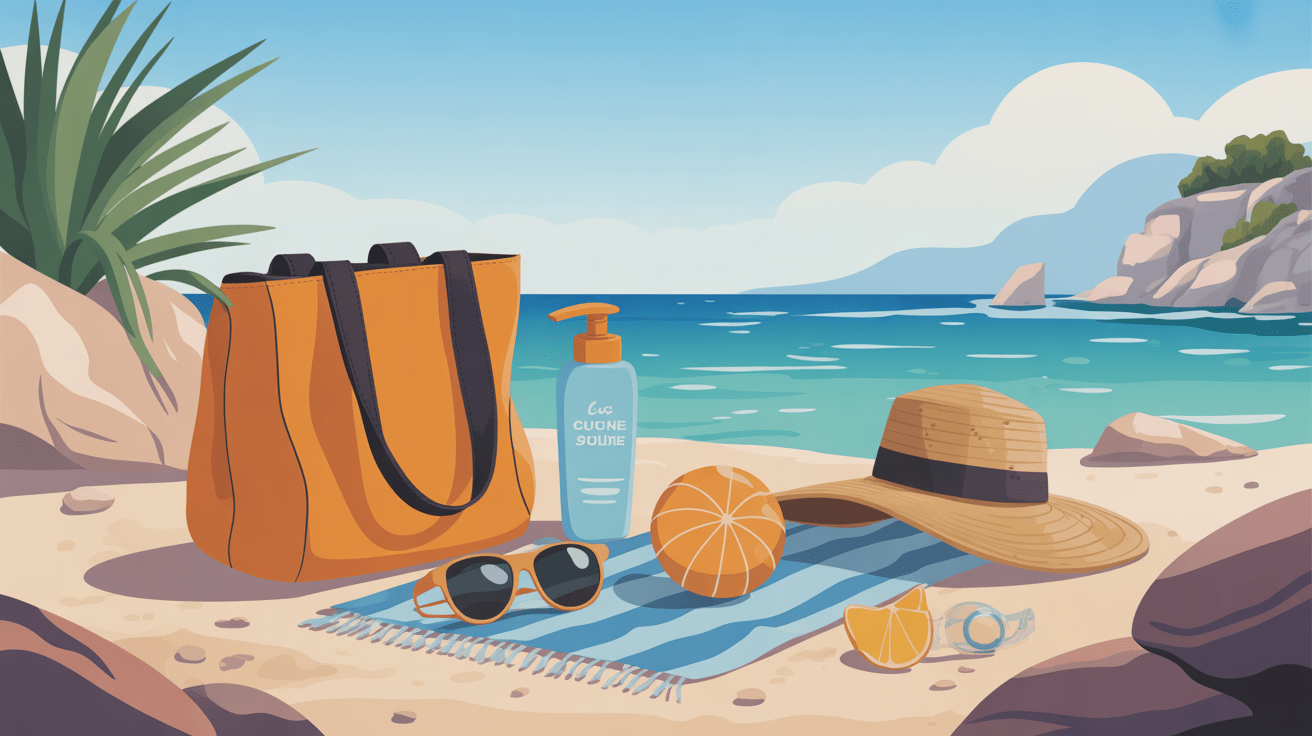 Équipement plage criques méditéranée sur rochers