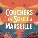 Illustration coucher de soleil Marseille stylisée
