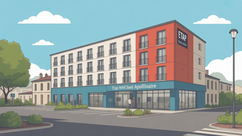 Vue façade etap hotel saint apollinaire avec parking gratuit