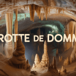 vue panoramique de la grotte de domme avec stalactites éclatantes