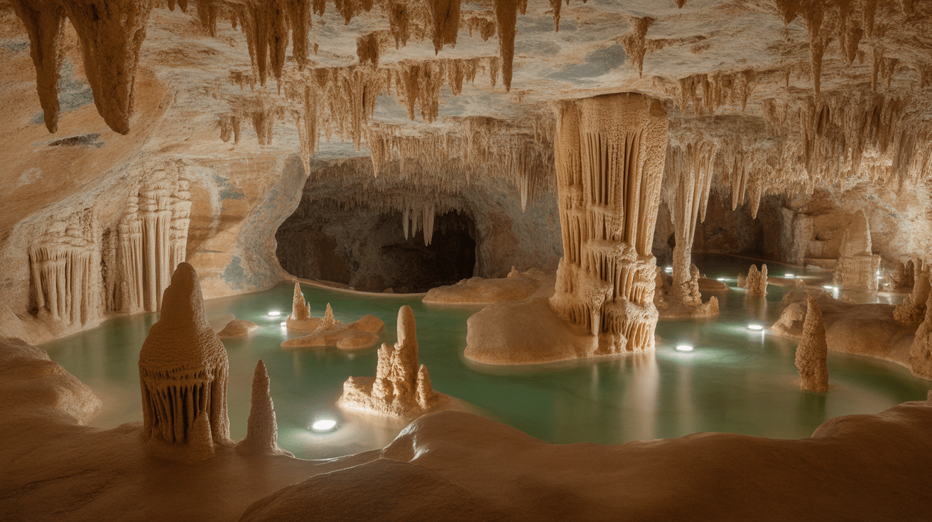 intérieur grotte de la cocaliere formations calcaires