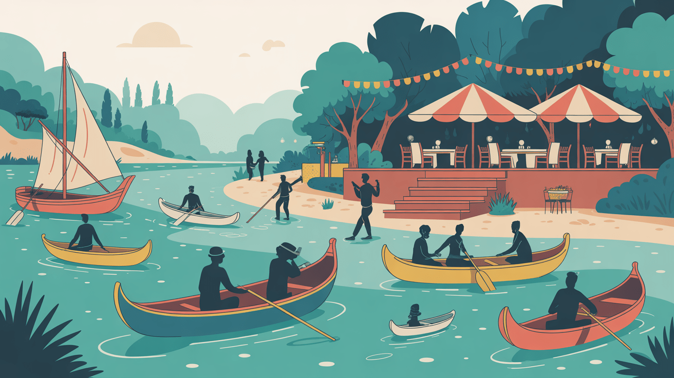 Activités nautiques et restaurant sur l'île des impressionnistes