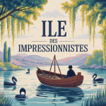 Île des impressionnistes vue paisible au bord de la Seine